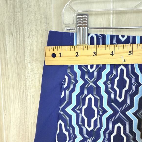 J Mclaughlin Skort Catalina Cloth Skirt Size M Blue White Geometric Print Sport - Picture 6 of 12